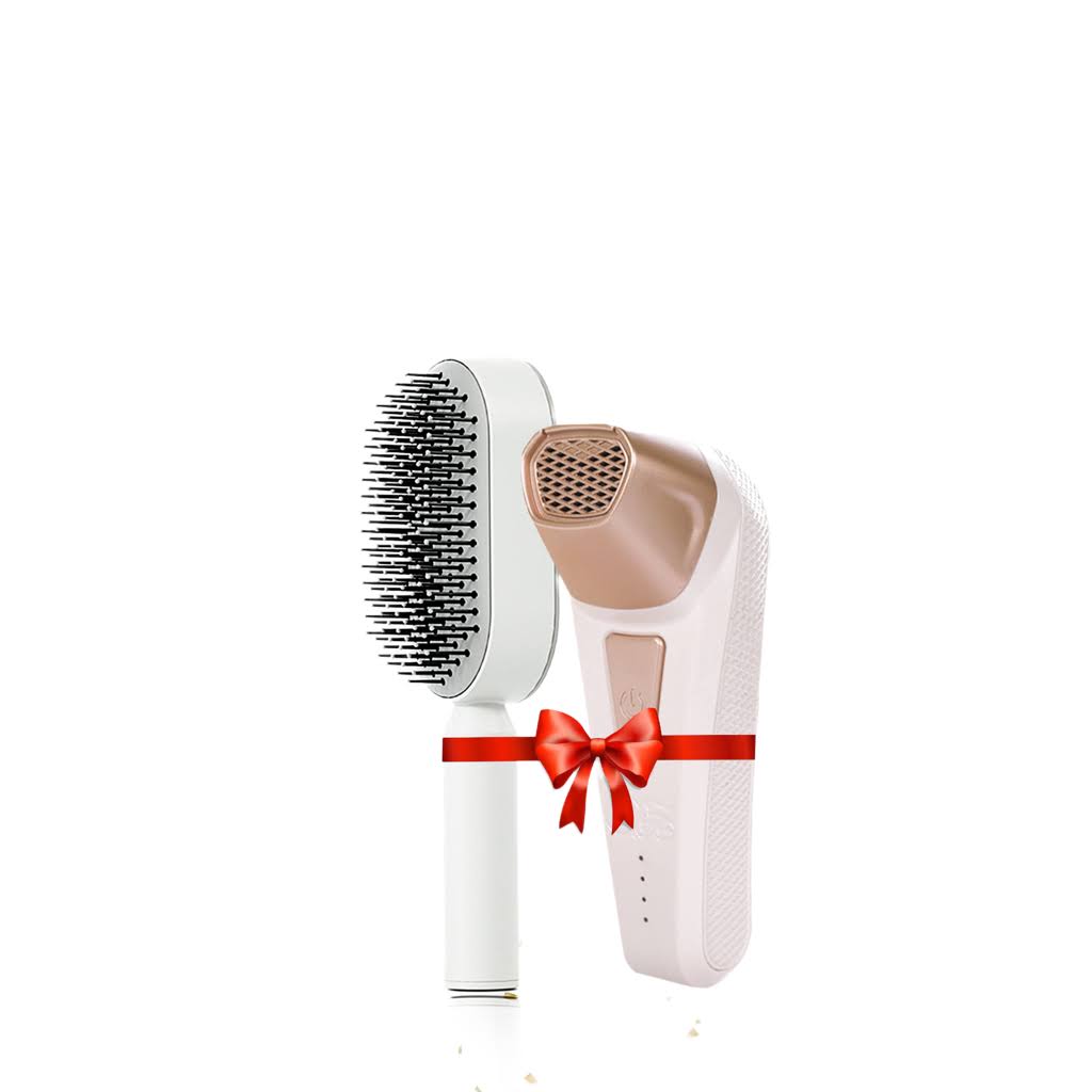 عرض فرشاة شعر ذاتية التنظيف + مبخرة تصفيف وتعطير الشعر