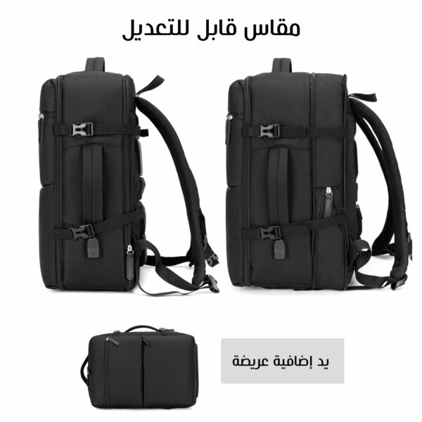 ⁦حقيبة لاب وسفر  2 فى 1 لون أسود⁩ - الصورة ⁦6⁩