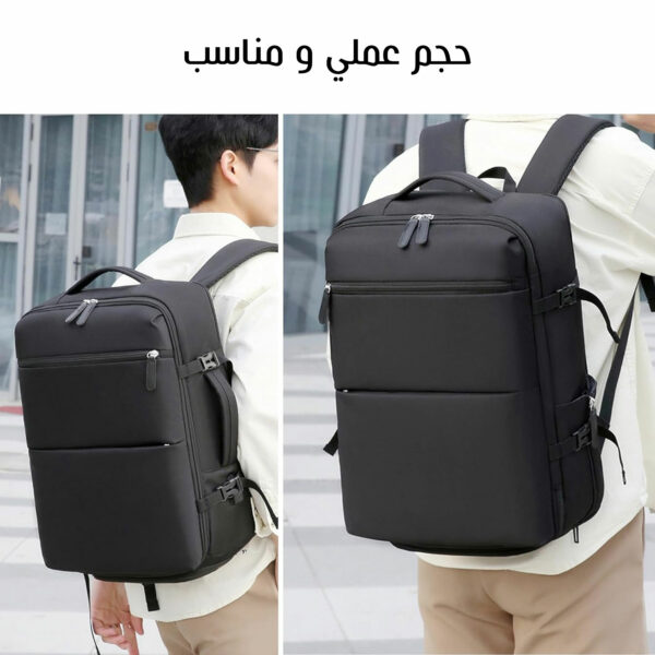 ⁦حقيبة لاب وسفر  2 فى 1 لون أسود⁩ - الصورة ⁦4⁩