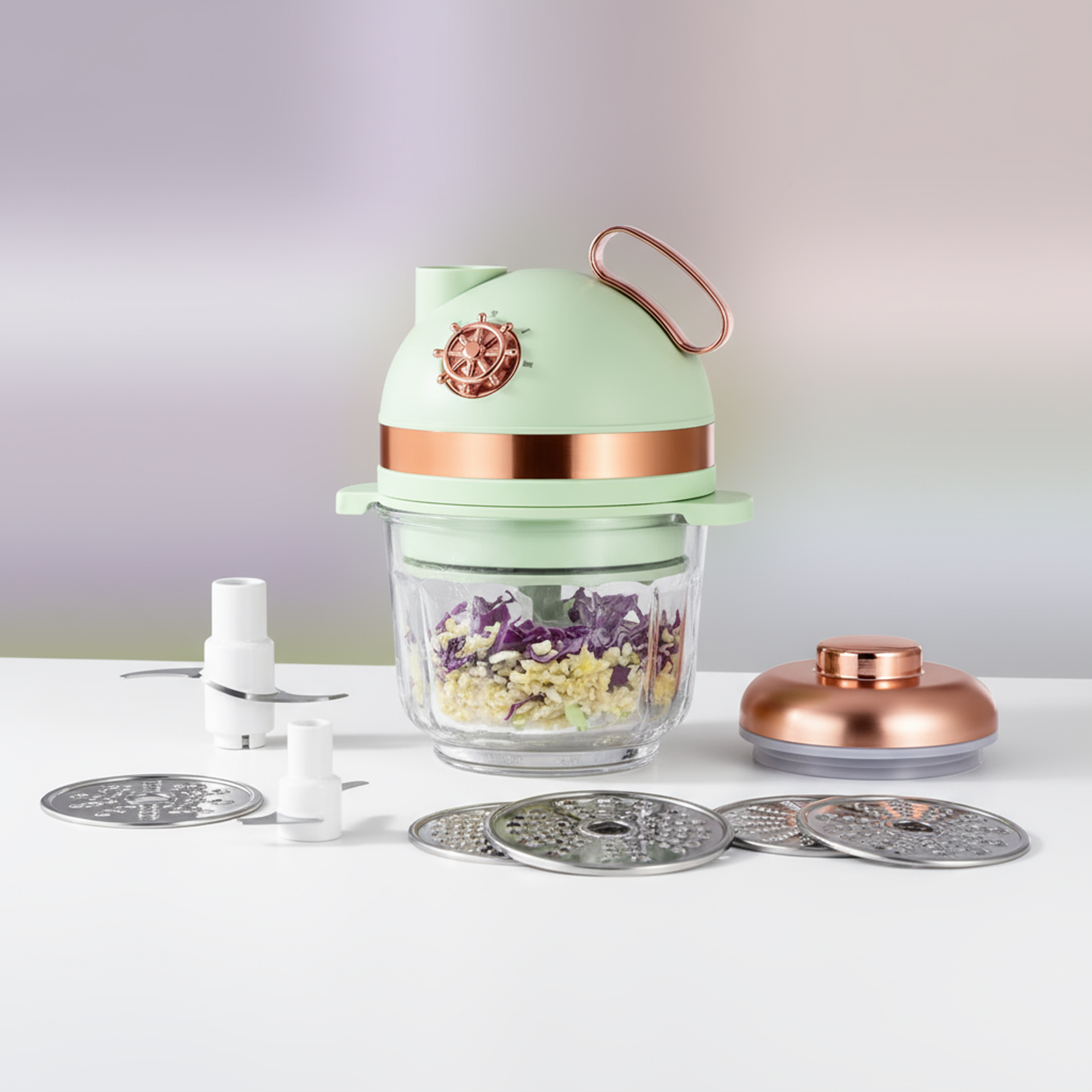 قطاعة ومفرمة 8 في 1 DLC بقدرة 500 واط وعاء زجاجي قوي - الصورة 3