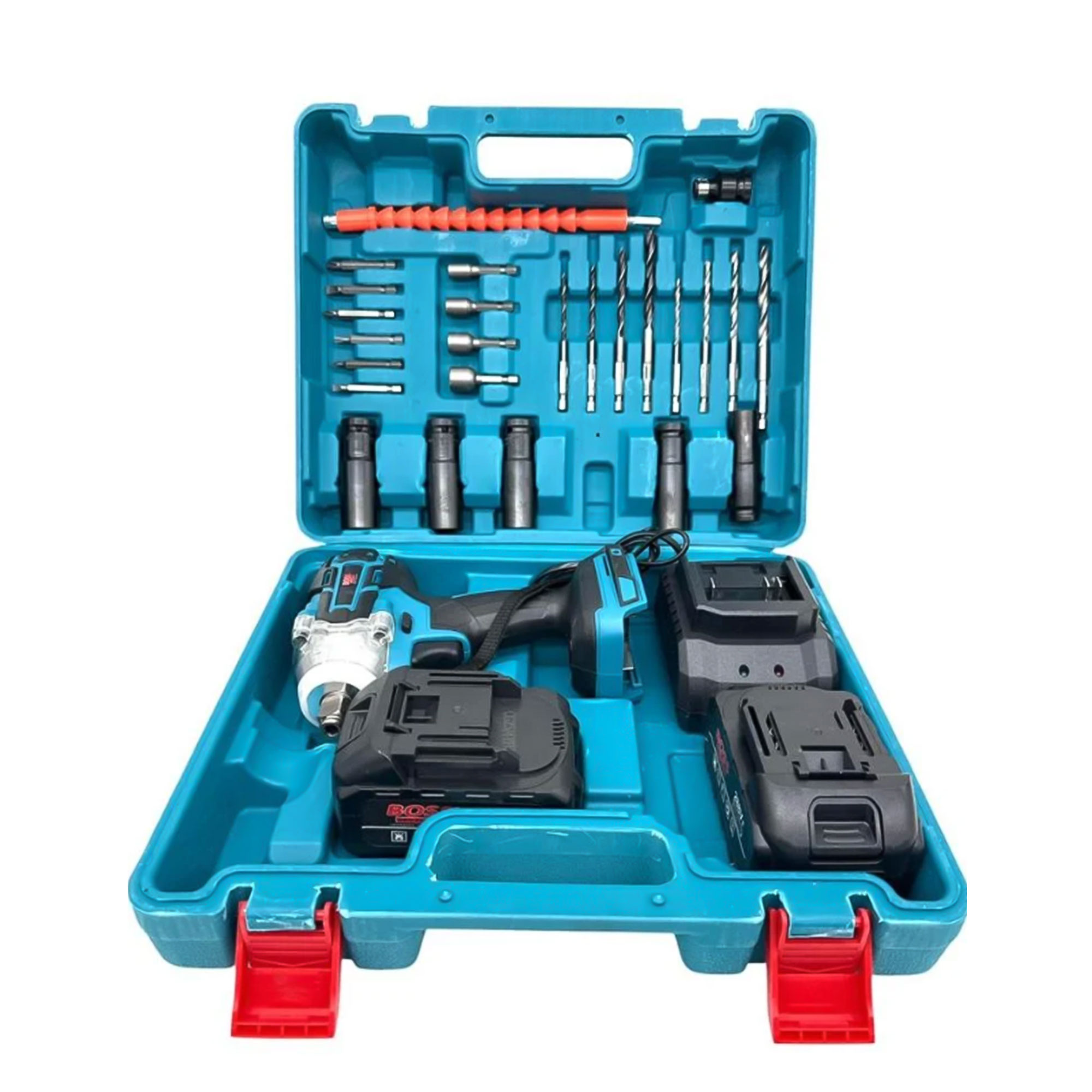 دريل مفك براغي لا سلكي BOSS بقوة 350  مع بطاريتين ليثيوم وشنطة عدة متكاملة - الصورة 5