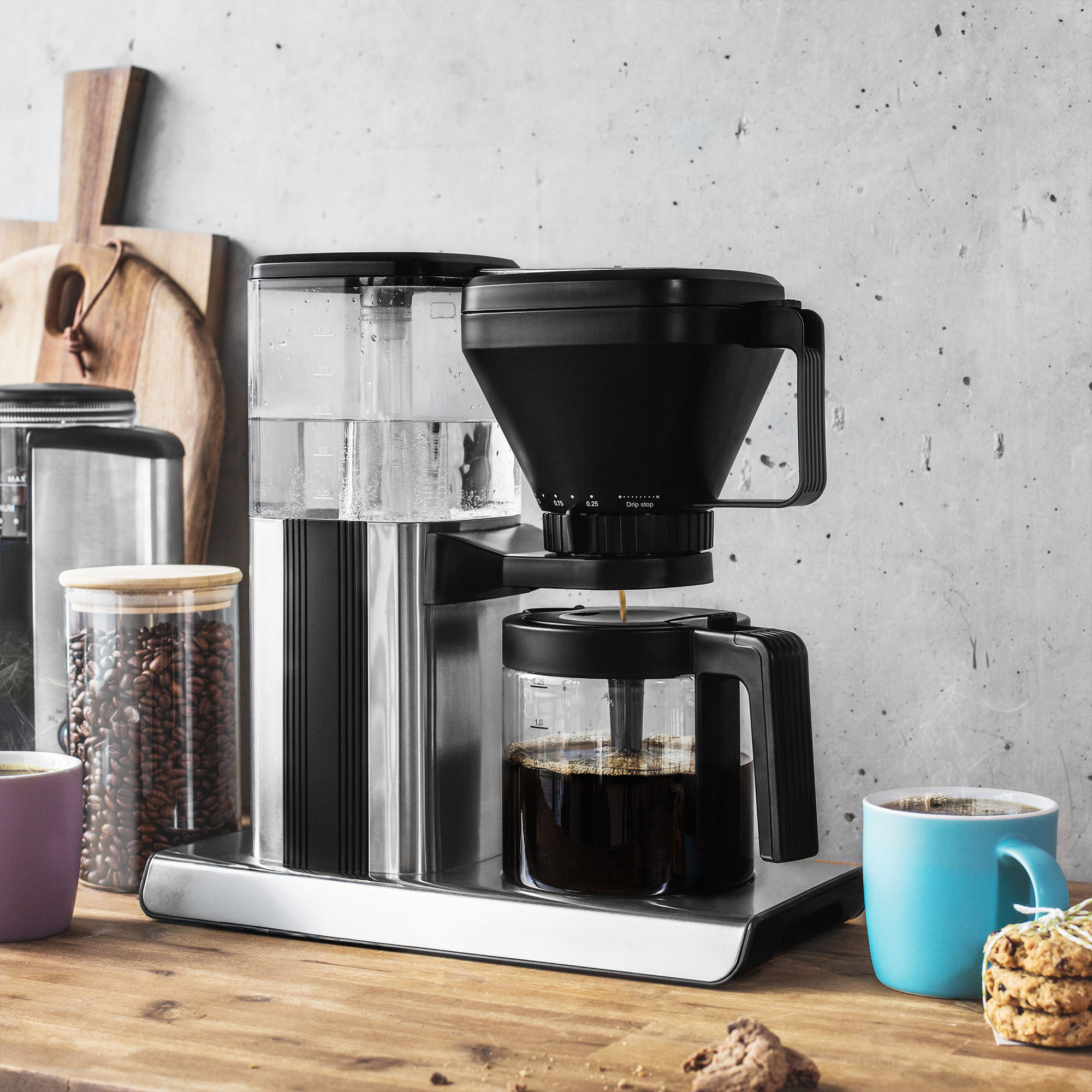 ماكينة قهوة وشاي حديثة بسعة 1.25 لتر ستيل ضمان عامين - الصورة 3