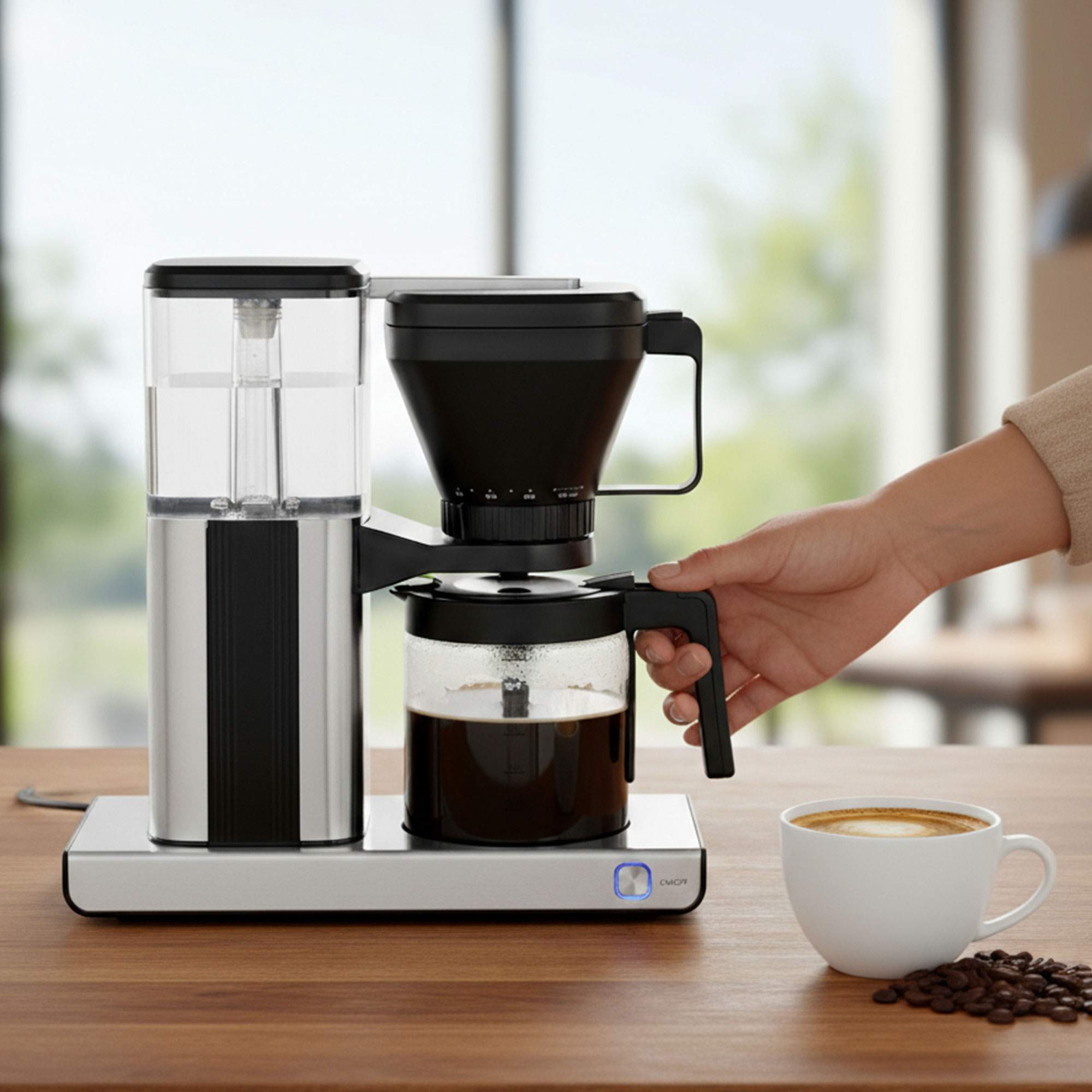 ماكينة قهوة وشاي حديثة بسعة 1.25 لتر ستيل ضمان عامين