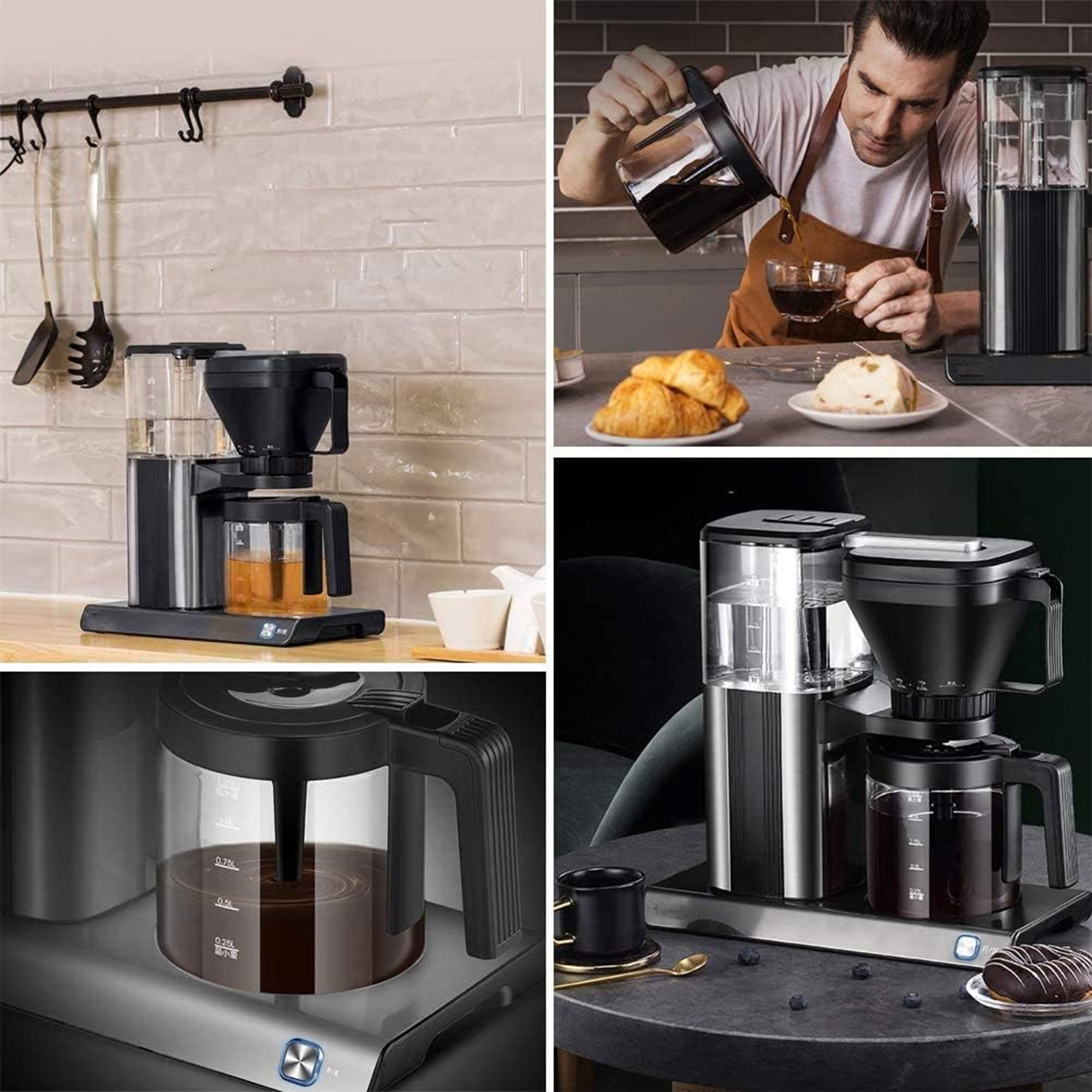 ماكينة قهوة وشاي حديثة بسعة 1.25 لتر ستيل ضمان عامين - الصورة 4