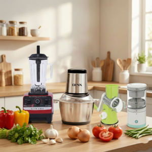 مجموعة المطبخ المتكامل 4 قطع خلاط ألماني + مفرمة 3 لتر + عصارة 400 مل + مبشرة 3 في 1