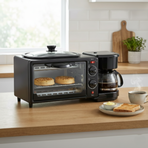 ميكروويف وقلاية وصانعة قهوة ألماني 3 في 1 سيلفر كريست